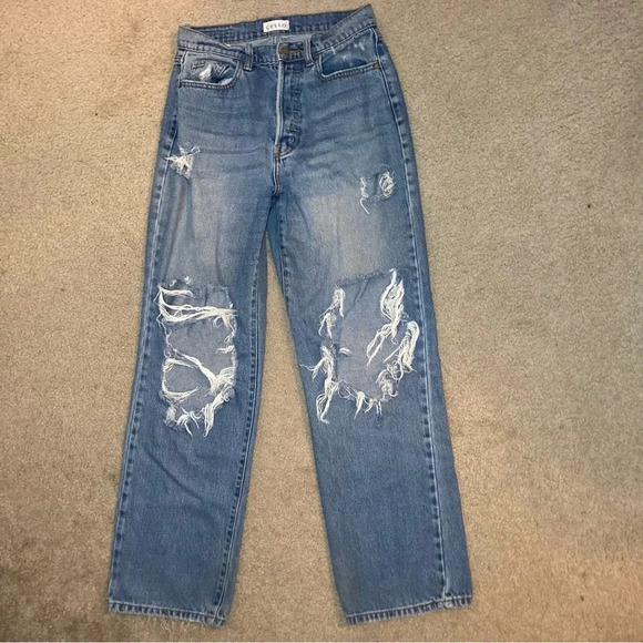 Cello Thrashed Distressed Baggy Relaxed Fit Jeans Size 5 - Picture 1 of 4